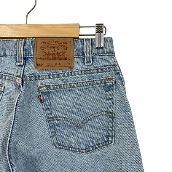 Vintage Levi's 560 31X30 Jeans 30X29 ACTUAL Loose Fit Tapered Mens READ TEAR - Picture 13 of 13